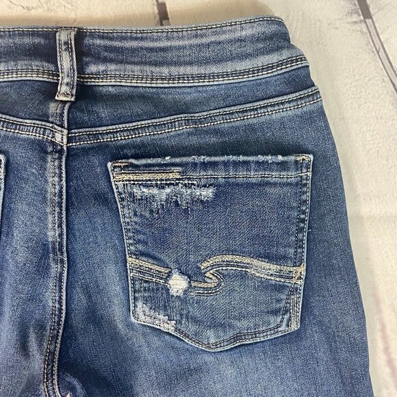 Silver Jeans 'Sam' Women's Size 25 (26 x 28) Straight leg Low Rise Distressed - Picture 10 of 13